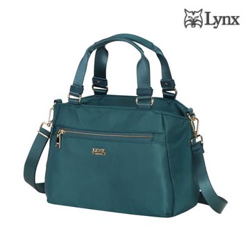 【Lynx】2way多夾層手提、斜背兩用女包-湖水綠