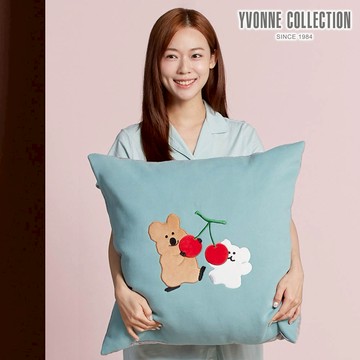 【YVONNE以旺傢飾】DINOTAENG  櫻桃方形抱枕（60x60公分）-湖水綠