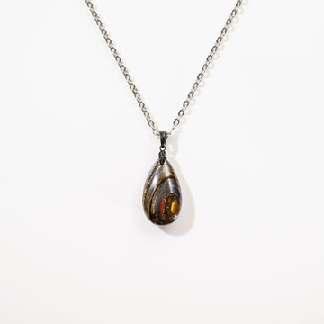 龍騰虎躍 |彩虹虎鐵疊層石 罕見礦  中性款 力量 能量滋補 天然石項鍊 925純銀 Q23AX27-911