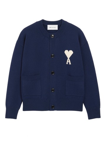 ami paris cardigan with logo