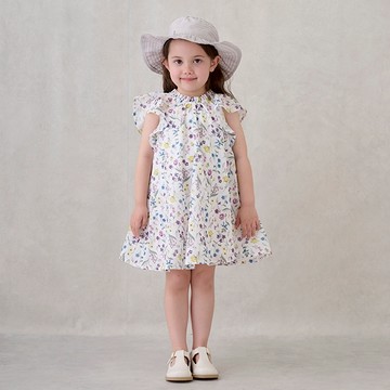 petit main 品牌旗艦店【親子裝】銀色條紋圖案/花卉圖案連身裙【日本直接出貨】