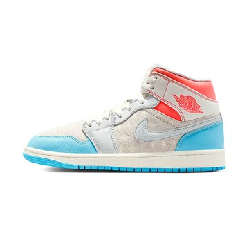 Nike Wmns Air Jordan 1 Mid 女鞋 米藍白色 麂皮 AJ1 中筒 休閒鞋 IM7420-133
