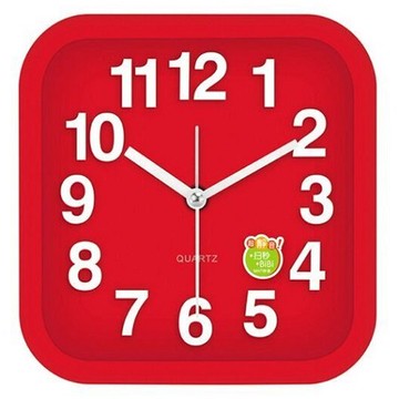 經典超靜音四方鬧鐘-紅