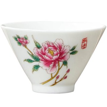 白瓷杯12花神與12生肖卡通品茗杯子個性禮品陶瓷玉盞功夫茶