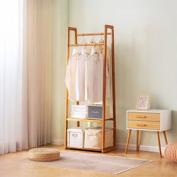 HappyLife 楠竹開放式雙層衣帽架 60公分 Y12349