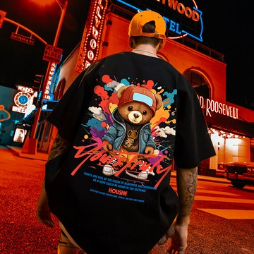 M-8XL印花短T 日系 寬鬆 短袖T恤 情侶t 大尺碼 印花t 五分袖 短袖男 男t 男生T恤（D2086）【壹號站】