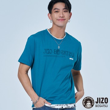 地藏小王 BLUE WAY – 地藏當街假兩件街頭短TEE(藍)