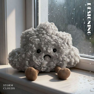 送禮推薦🎁烏雲吊飾 風暴雲鑰匙圈 雲朵包包挂件 白黑雲挂飾 卡通趣味小烏雲公仔毛絨捲毛傷心雲朵玩偶布娃娃抱枕生日禮物