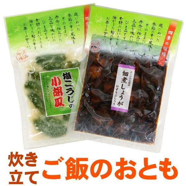 塩こうじの小胡瓜・佃煮しょうが ご飯のお友 送料無料 メール便 生姜の佃煮