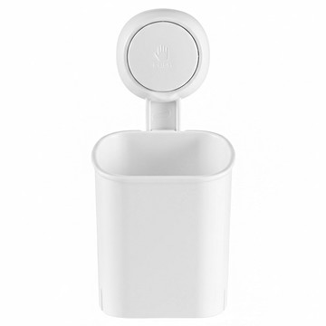 UdiLife 優的生活大師 真空強力吸盤深型置物盒 ABS樹脂 TPR熱塑性橡膠  白色  1個