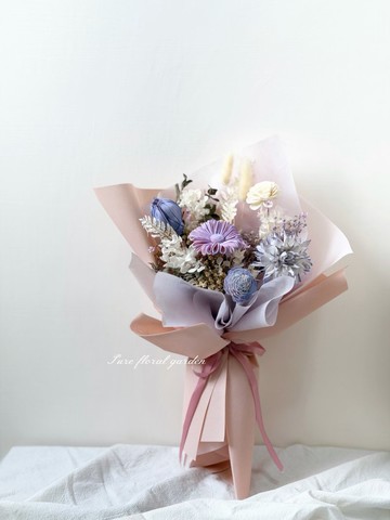 紫嫣粉 乾燥花永生花束 告白花束 生日禮物 情人花束 畢業花束