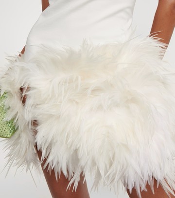 The Attico Fujiko feather-trimmed minidress