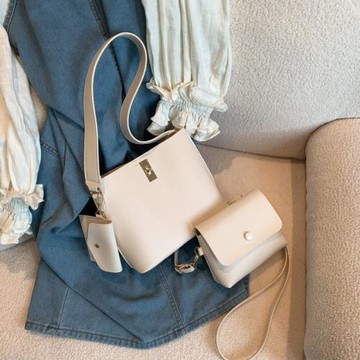 軟皮手提包包女2024新款洋氣百搭子母包爆款斜挎包大容量水桶包潮