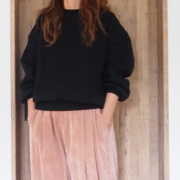 【預購】絎縫拼接上衣 / 黑色