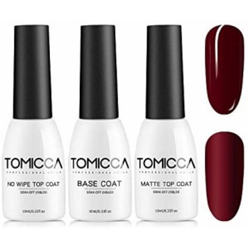 Tomicca ジェルネイル トップコート マットトップコート ベースコート 3本セット10ml 拭き取り不要 Uv Led対応 通販 Lineポイント最大1 0 Get Lineショッピング