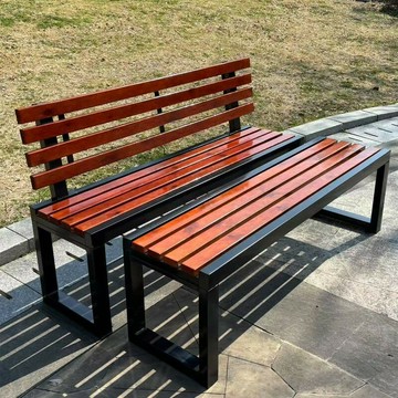 公園椅戶外長椅庭院防腐木室外長條凳排椅商場健身房休息長椅實木[DD051610]