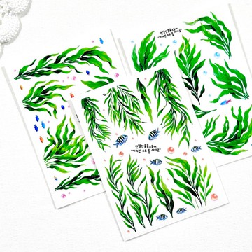 海洋植物 透明貼紙組