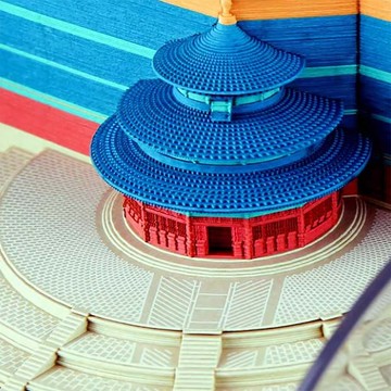 【免運】北京天壇古風立體模型創意便簽紙禮品紙雕便利貼