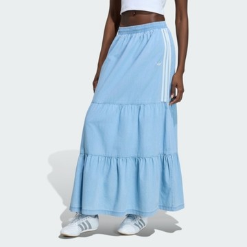 Adidas 愛迪達 Denim Skirt KY8113 女 牛仔布長裙 藍 亞版