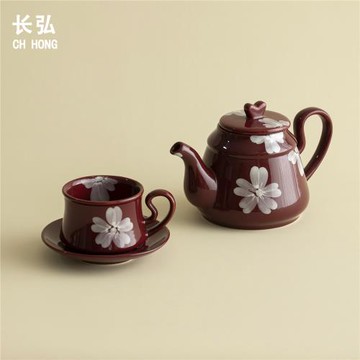 長弘 高級感復古咖啡杯碟法式下午茶杯茶壺伴手禮手繪茶壺咖啡杯