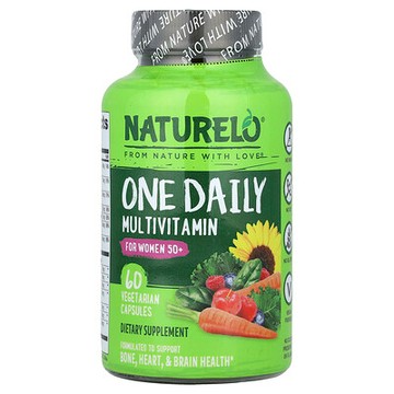 NATURELO, 50 歲以上女性每日一次多維生素，60 粒素食膠囊