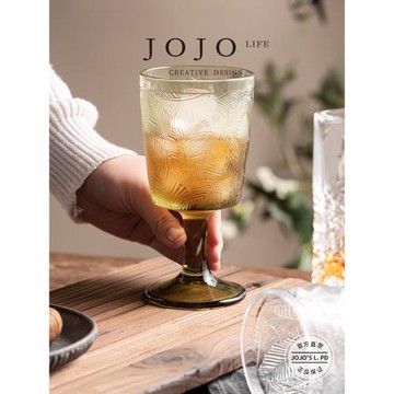 JOJO'S L. PD.town.高腳杯復古浮雕輕奢高檔高顏值家用酒杯 |縣鎮