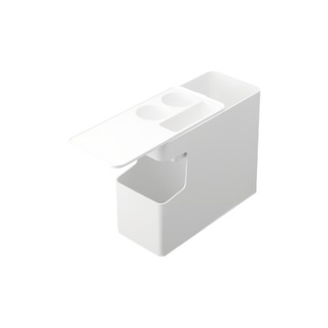 日本【YAMAZAKI】tower可置物車用垃圾桶(白)