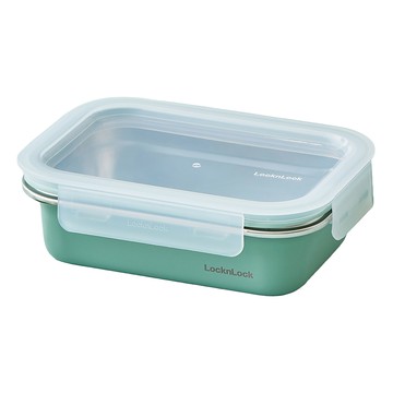 LocknLock 樂扣樂扣 粉彩不鏽鋼保鮮盒 綠色 600ml  1個  盒身 + 上蓋