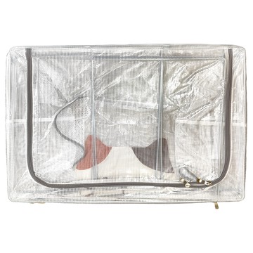 超大透明防水雙開 萌貓款 PVC材質 灰色 鋼架收納箱  60 x 42 x 40cm  1個