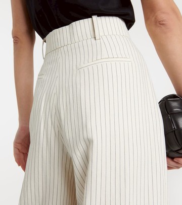 Frame Mid-rise cotton and linen wide-leg pants