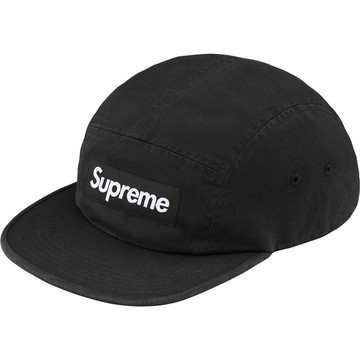 SUPREME FW26 WASHED CHINO TWILL CAMP CAP 皮革扣環 五分割帽 (黑色)