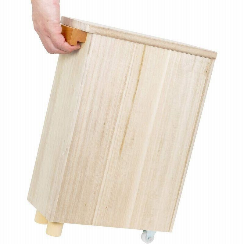 ウメザワ 桐 米びつ スリム 5kg 幅13×奥行30×高さ40.5cm 焼き印入り