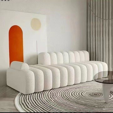 免運 可開發票 沙發 羊羔絨沙發 客廳沙發 小戶型沙發網紅北歐簡約奶油無扶手羊羔絨長條沙發凳高級輕奢極簡臥室床邊凳工廠現貨直銷 售後保障 全館八折 店長新品推薦 5k1115