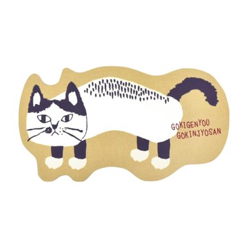 kUSUgURU JAPAN 日本眼鏡貓 造型天然橡膠地墊 Matilda san系列 KJC2401003-2  60 x 32cm  黃色  1個