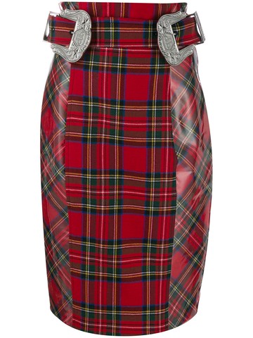Philipp Plein - Tartan pencil skirt - women - Acrylic/Polyester/Polyurethane/Acetate/Viscose/Wool/Virgin Wool/other fibers - M - Red