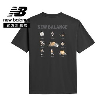【New Balance】NBBOY戶外咖短T_男性_黑色_MT61Z8V9BK