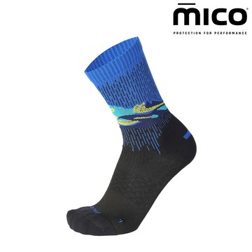 MICO 輕量排汗彈性健行襪 CA3075 / 004黑-藍