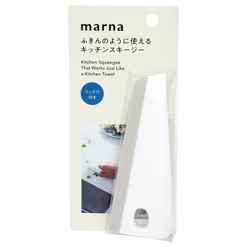 MARNA 日本廚房清潔刮刀流理台用去汙刮刀K-759W有掛洞可站立長13cm刮除刀油汙漬清除刮水器剷除刀清潔工具