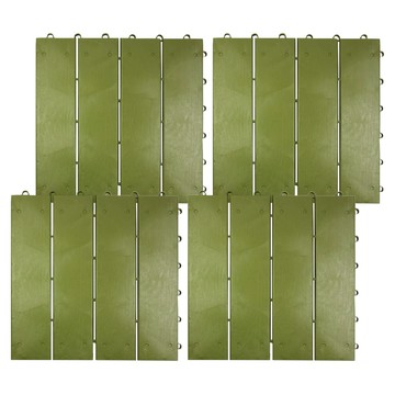 PMU 必美優 木紋組合地墊4片組 台灣製  30 x 30 x 1.6cm  綠色  1組