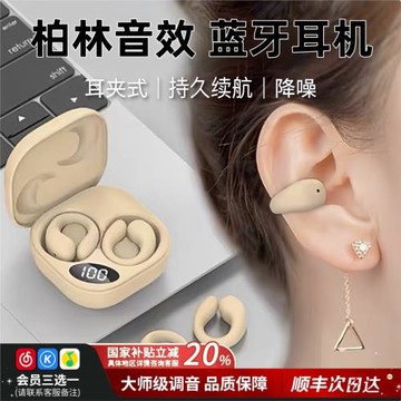 柏林音效新款藍牙耳機正品無線運動持久續航夾耳式跑步專用不入耳