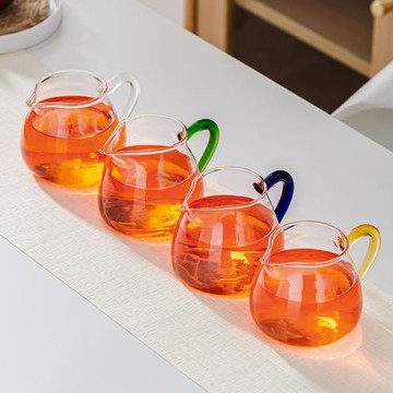 公道杯玻璃帶茶漏一體三角四方龍膽公杯茶漏組合耐熱茶海倒茶器