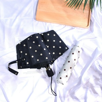 日系小清新自動傘簡約圓點創意黑膠防曬遮陽傘加印雨傘廣告傘