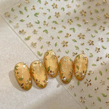 ❤️臺灣出貨燙金繁花五瓣美甲貼紙玫瑰復古花朵浮雕防水網紅背膠裝飾品指甲✨好物甄選