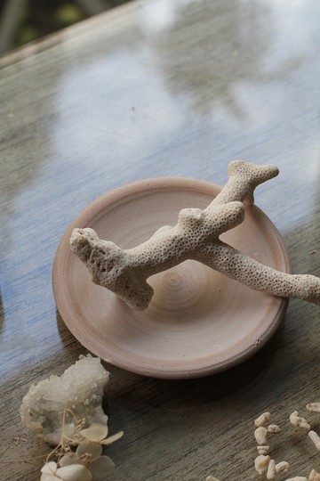 無光白色手拉坏小陶盤/飾品盤/點心盤/燭台