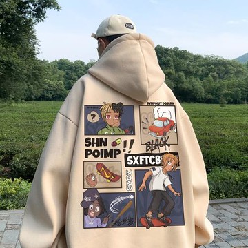 hiphop潮牌高街衛衣男春秋款重磅寬松美式復古潮流連帽外套上衣服