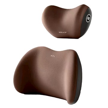 汽車記憶靠枕套裝  久坐不累  護頸護腰  舒適駕乘頭等艙  防靜電科技面料  透氣排濕  咖啡色  1組