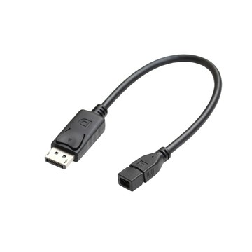 Bravo-u Displayport(公)to mini Displayport(母)轉接線15cm(黑)
