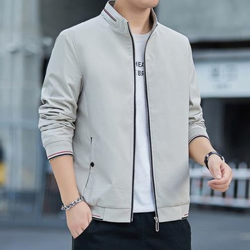 新款秋冬休閑寬松立領男士夾克外套中年開衫廳局風公務員冬裝上衣