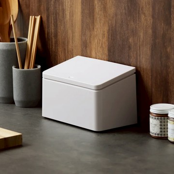 日本 ideaco 長方纖形桌邊按壓式垃圾桶-1.8L-多色可選 - 岩灰