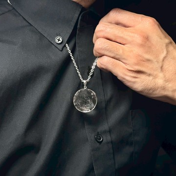 晨光 |金髮晶 大衛星 寶石項鍊 925純銀 3AQ17-44